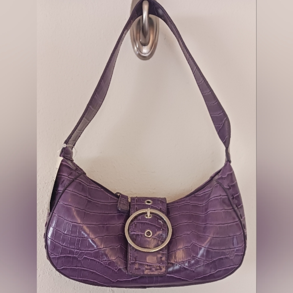 Dolce Vita Shoulder Zip Purse Purple Crocodile Pattern Women’s Bag Small NWT